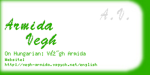 armida vegh business card